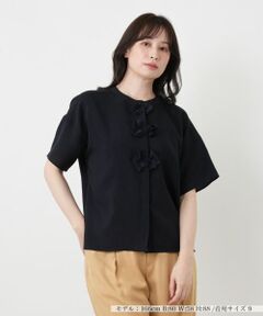 Leilian / レリアン シャツ・ブラウス | フラワーモチーフ比翼ブラウス