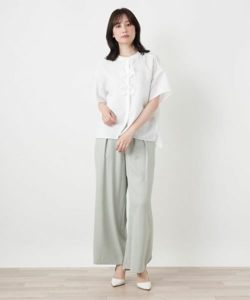 Leilian / レリアン シャツ・ブラウス | フラワーモチーフ比翼ブラウス | 詳細13