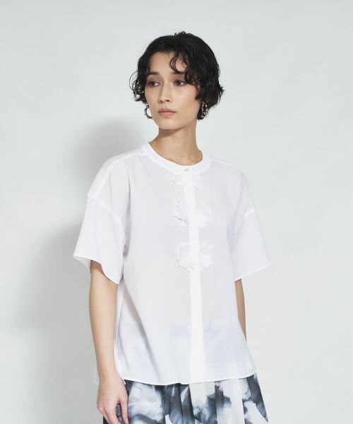 Leilian / レリアン シャツ・ブラウス | フラワーモチーフ比翼ブラウス | 詳細5