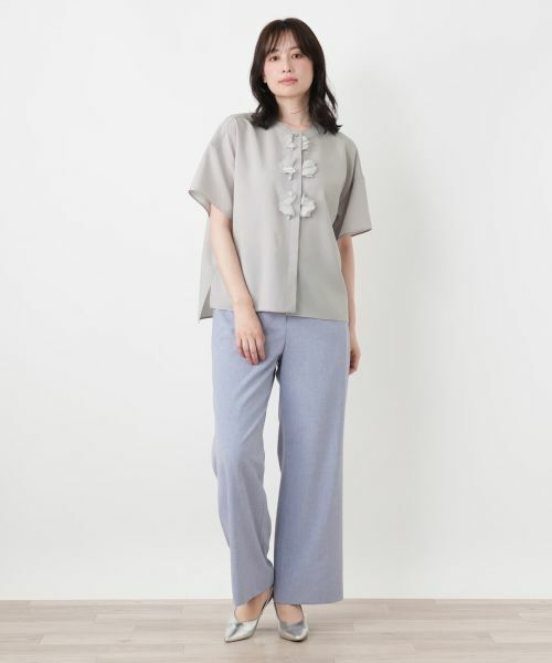 Leilian / レリアン シャツ・ブラウス | フラワーモチーフ比翼ブラウス | 詳細7