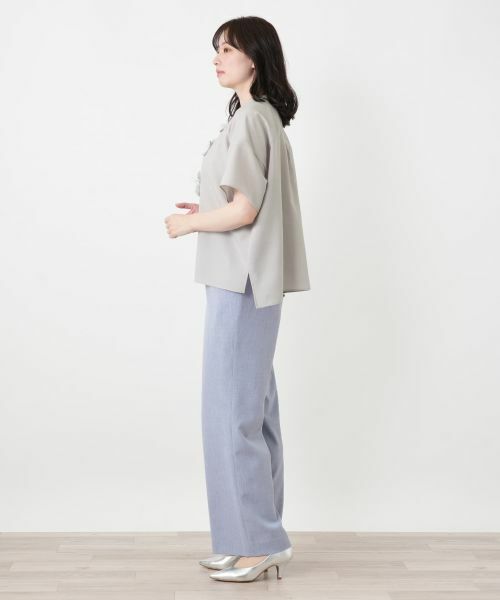 Leilian / レリアン シャツ・ブラウス | フラワーモチーフ比翼ブラウス | 詳細8