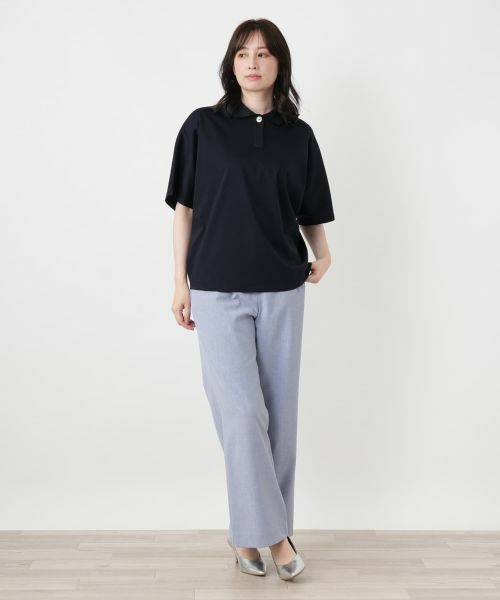Leilian / レリアン ポロシャツ | ラメ襟付きポロシャツ | 詳細1