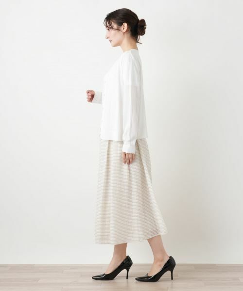 Leilian / レリアン カーディガン・ボレロ | 透かしストライプ編みカーディガン【Leilian WHITE LABEL】 | 詳細11