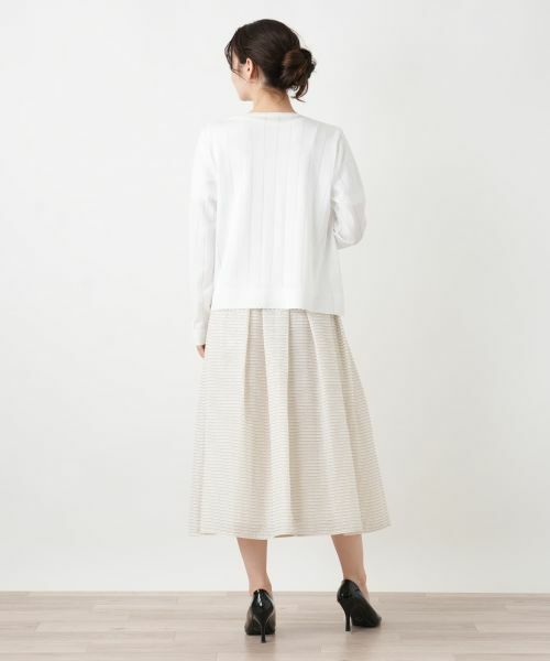 Leilian / レリアン カーディガン・ボレロ | 透かしストライプ編みカーディガン【Leilian WHITE LABEL】 | 詳細12