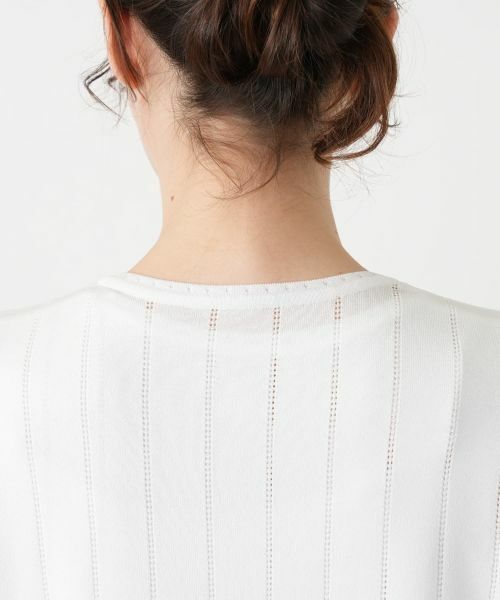 Leilian / レリアン カーディガン・ボレロ | 透かしストライプ編みカーディガン【Leilian WHITE LABEL】 | 詳細17