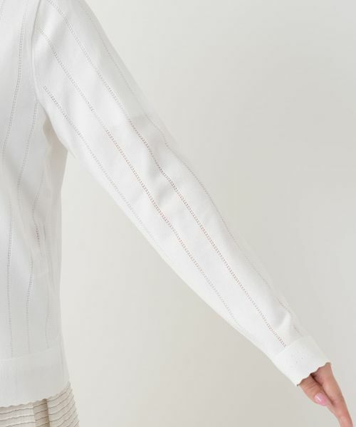 Leilian / レリアン カーディガン・ボレロ | 透かしストライプ編みカーディガン【Leilian WHITE LABEL】 | 詳細18