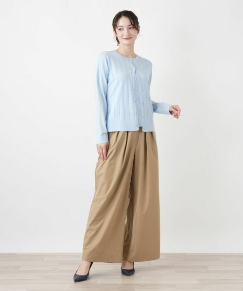 Leilian / レリアン カーディガン・ボレロ | 透かしストライプ編みカーディガン【Leilian WHITE LABEL】 | 詳細4