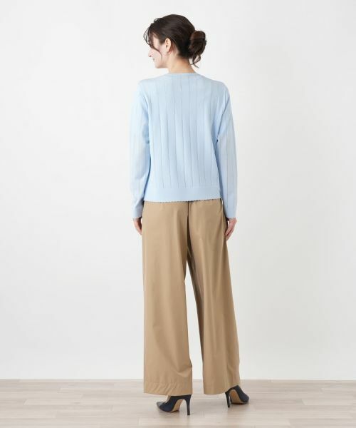 Leilian / レリアン カーディガン・ボレロ | 透かしストライプ編みカーディガン【Leilian WHITE LABEL】 | 詳細6