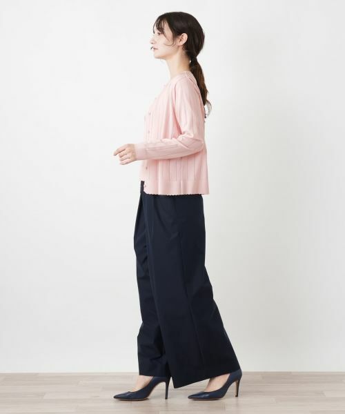 Leilian / レリアン カーディガン・ボレロ | 透かしストライプ編みカーディガン【Leilian WHITE LABEL】 | 詳細8