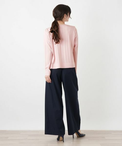 Leilian / レリアン カーディガン・ボレロ | 透かしストライプ編みカーディガン【Leilian WHITE LABEL】 | 詳細9