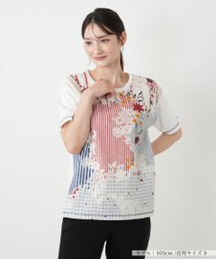 Leilian / レリアン Tシャツ | 鍵レース刺繍風プリントTシャツ【MUSE BY ROCHAS Premiere】