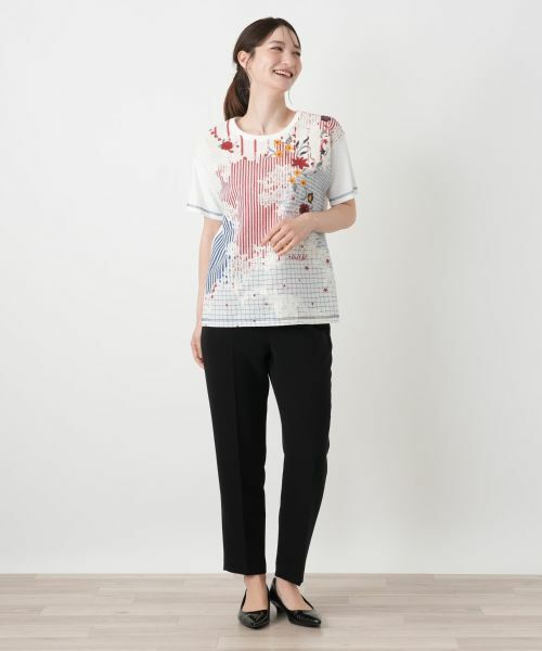 Leilian / レリアン Tシャツ | 鍵レース刺繍風プリントTシャツ【MUSE BY ROCHAS Premiere】 | 詳細1