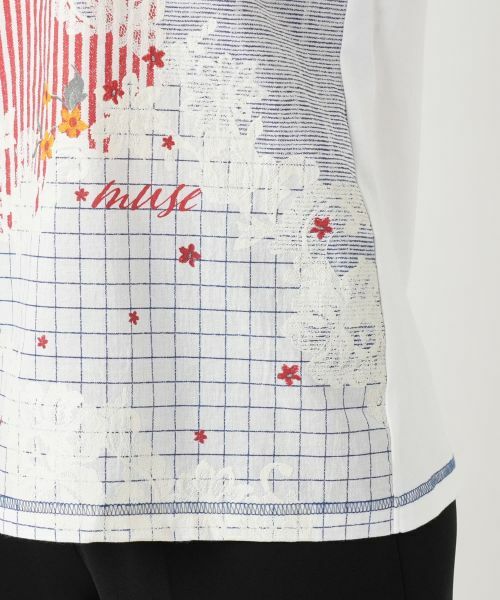 Leilian / レリアン Tシャツ | 鍵レース刺繍風プリントTシャツ【MUSE BY ROCHAS Premiere】 | 詳細10