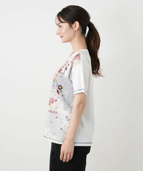 Leilian / レリアン Tシャツ | 鍵レース刺繍風プリントTシャツ【MUSE BY ROCHAS Premiere】 | 詳細5