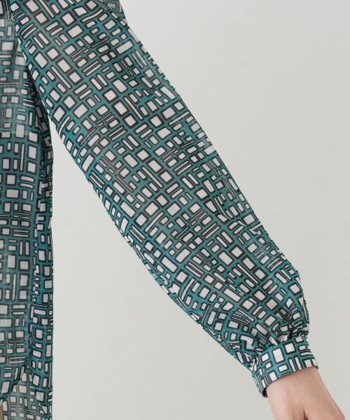 Leilian / レリアン シャツ・ブラウス | スカーフタイ幾何学柄ブラウス【Leilian WHITE LABEL】 | 詳細15