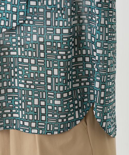 Leilian / レリアン シャツ・ブラウス | スカーフタイ幾何学柄ブラウス【Leilian WHITE LABEL】 | 詳細17