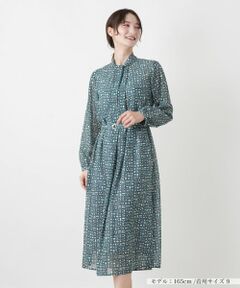 Leilian / レリアン ドレス | 幾何学柄フレアワンピース【Leilian WHITE LABEL】