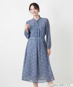 Leilian / レリアン ドレス | 幾何学柄フレアワンピース【Leilian WHITE LABEL】