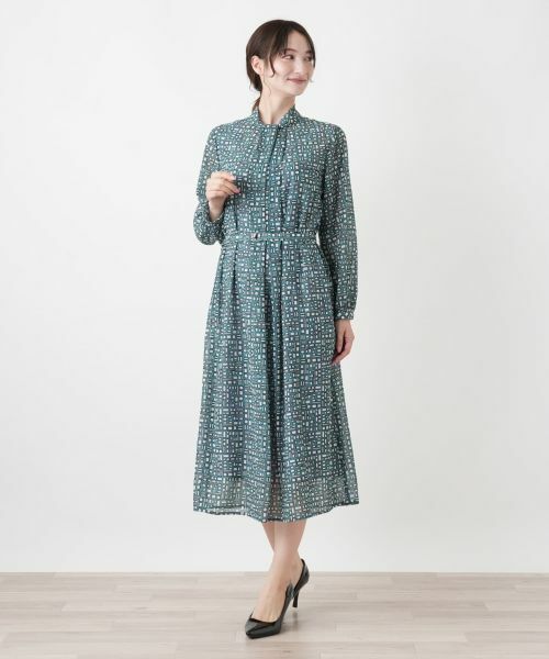 Leilian / レリアン ドレス | 幾何学柄フレアワンピース【Leilian WHITE LABEL】 | 詳細1