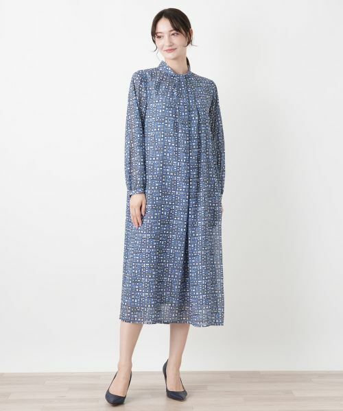 Leilian / レリアン ドレス | 幾何学柄フレアワンピース【Leilian WHITE LABEL】 | 詳細10