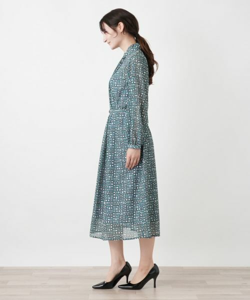 Leilian / レリアン ドレス | 幾何学柄フレアワンピース【Leilian WHITE LABEL】 | 詳細2