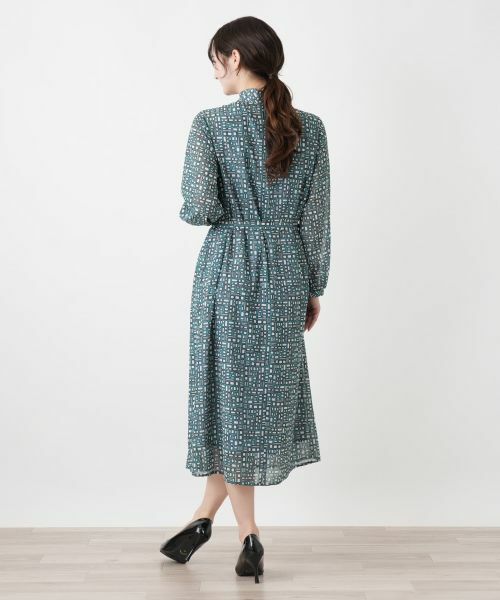 Leilian / レリアン ドレス | 幾何学柄フレアワンピース【Leilian WHITE LABEL】 | 詳細3