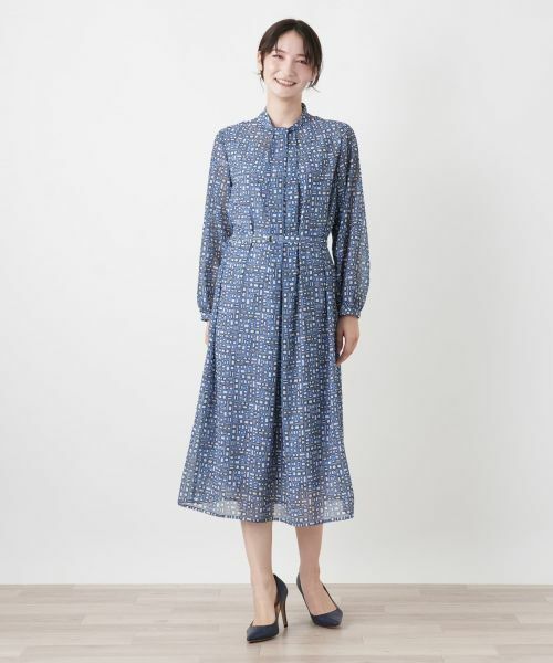 Leilian / レリアン ドレス | 幾何学柄フレアワンピース【Leilian WHITE LABEL】 | 詳細4