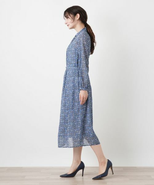 Leilian / レリアン ドレス | 幾何学柄フレアワンピース【Leilian WHITE LABEL】 | 詳細5