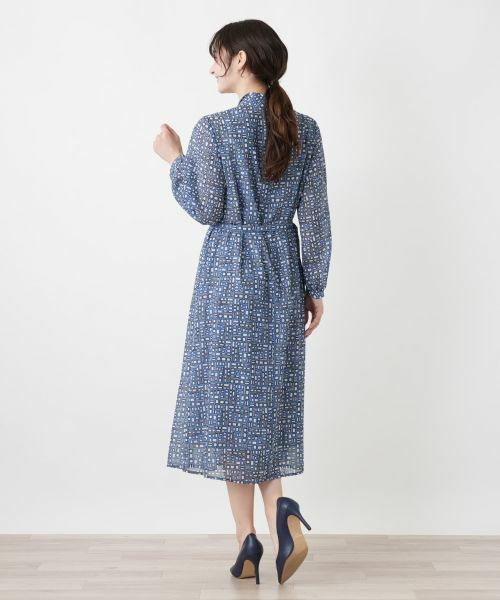 Leilian / レリアン ドレス | 幾何学柄フレアワンピース【Leilian WHITE LABEL】 | 詳細6