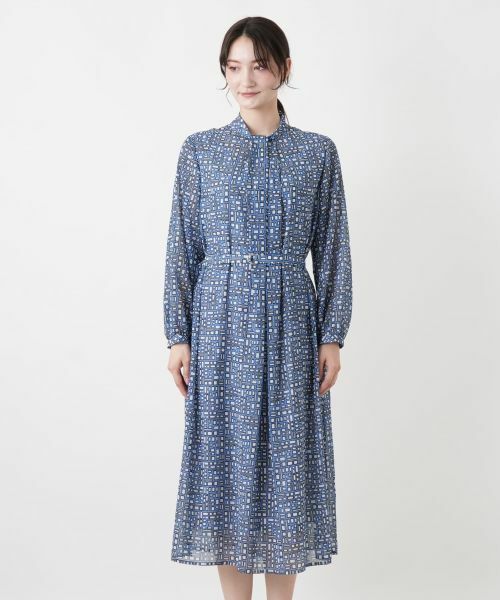 Leilian / レリアン ドレス | 幾何学柄フレアワンピース【Leilian WHITE LABEL】 | 詳細7