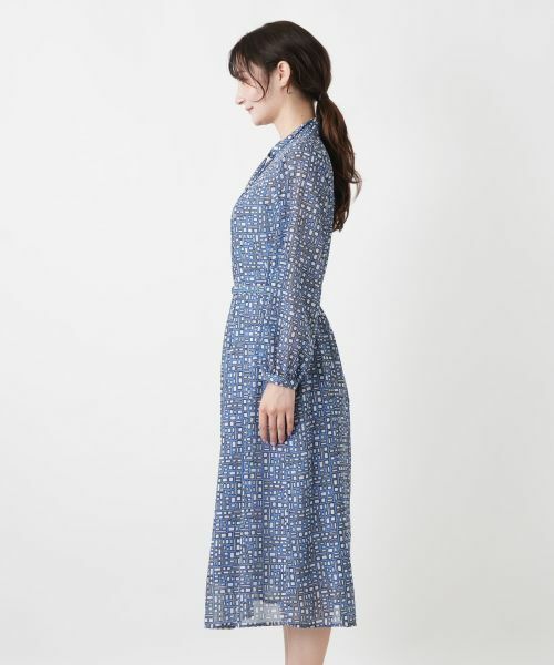 Leilian / レリアン ドレス | 幾何学柄フレアワンピース【Leilian WHITE LABEL】 | 詳細8