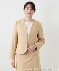 Leilian / レリアン テーラードジャケット | Vネックノーカラージャケット【Leilian WHITE LABEL】