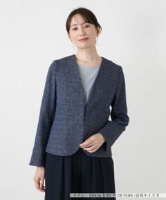 Leilian / レリアン テーラードジャケット | Vネックノーカラージャケット【Leilian WHITE LABEL】