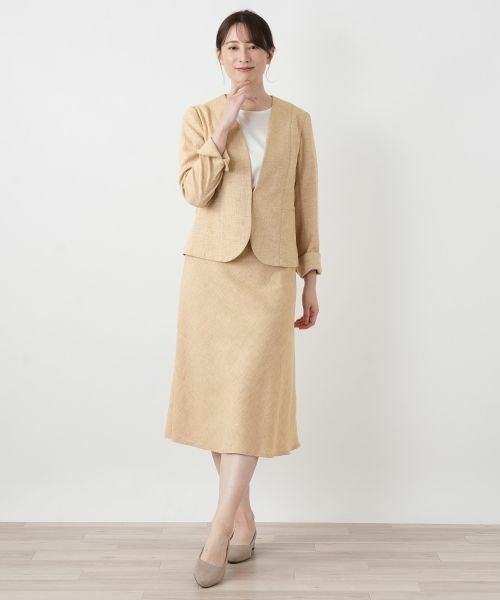 Leilian / レリアン テーラードジャケット | Vネックノーカラージャケット【Leilian WHITE LABEL】 | 詳細1