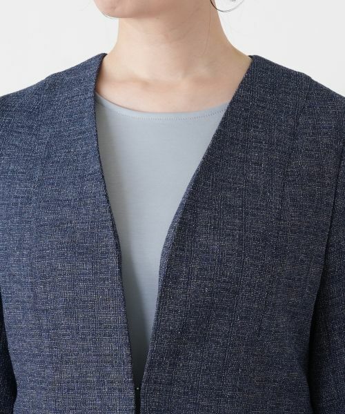 Leilian / レリアン テーラードジャケット | Vネックノーカラージャケット【Leilian WHITE LABEL】 | 詳細11