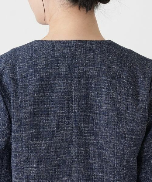 Leilian / レリアン テーラードジャケット | Vネックノーカラージャケット【Leilian WHITE LABEL】 | 詳細12