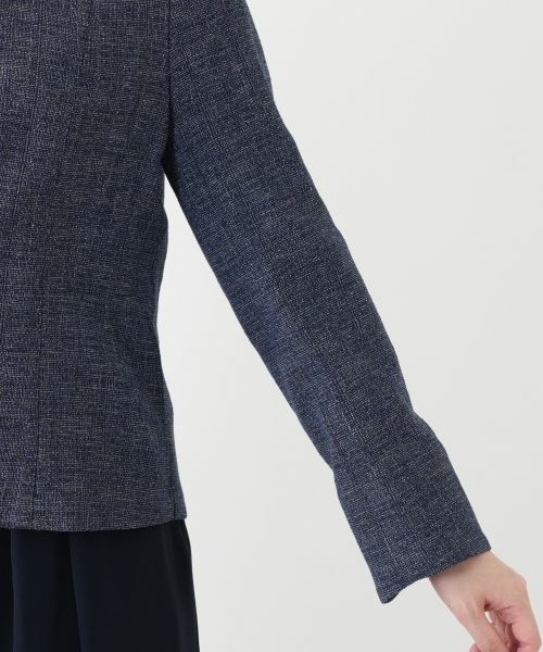 Leilian / レリアン テーラードジャケット | Vネックノーカラージャケット【Leilian WHITE LABEL】 | 詳細13