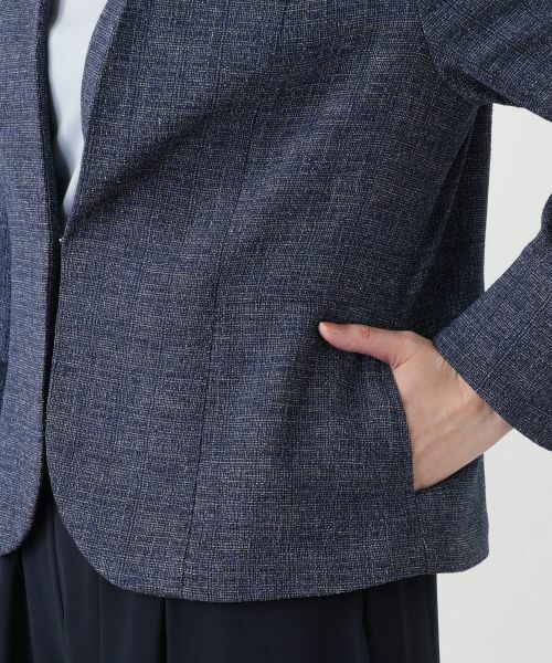 Leilian / レリアン テーラードジャケット | Vネックノーカラージャケット【Leilian WHITE LABEL】 | 詳細14