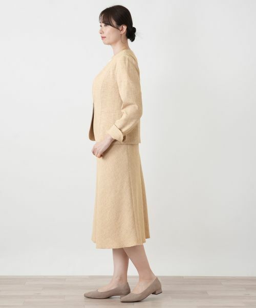 Leilian / レリアン テーラードジャケット | Vネックノーカラージャケット【Leilian WHITE LABEL】 | 詳細2