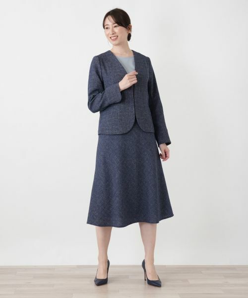 Leilian / レリアン テーラードジャケット | Vネックノーカラージャケット【Leilian WHITE LABEL】 | 詳細7