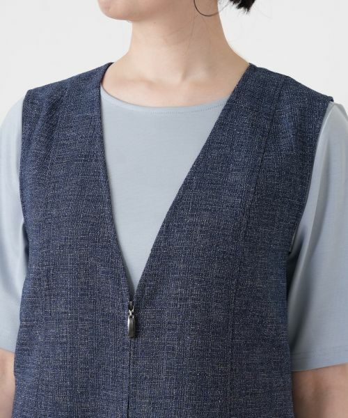 Leilian / レリアン ロング・マキシ丈ワンピース | Vネックジャンパースカート【Leilian WHITE LABEL】 | 詳細11