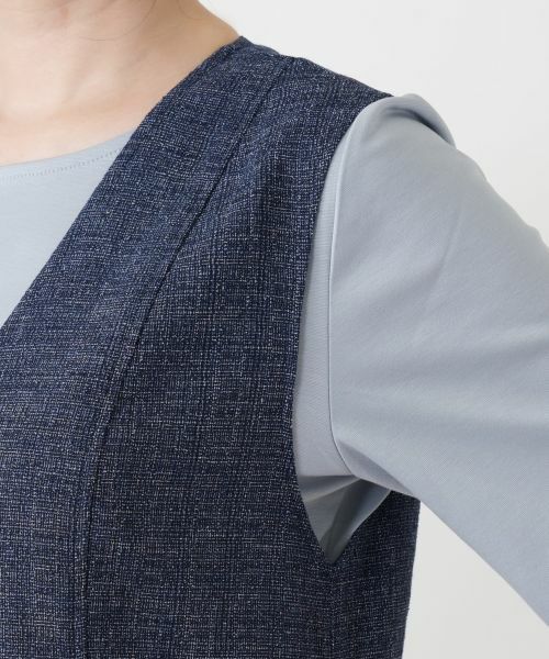 Leilian / レリアン ロング・マキシ丈ワンピース | Vネックジャンパースカート【Leilian WHITE LABEL】 | 詳細13