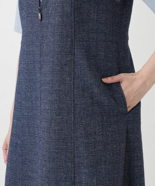 Leilian / レリアン ロング・マキシ丈ワンピース | Vネックジャンパースカート【Leilian WHITE LABEL】 | 詳細14