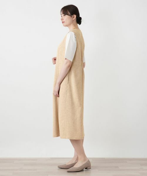 Leilian / レリアン ロング・マキシ丈ワンピース | Vネックジャンパースカート【Leilian WHITE LABEL】 | 詳細2