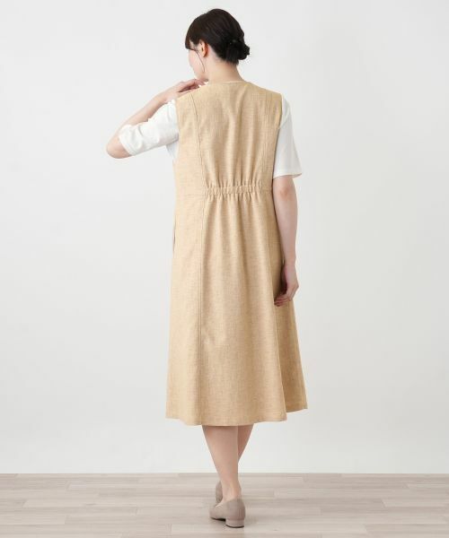 Leilian / レリアン ロング・マキシ丈ワンピース | Vネックジャンパースカート【Leilian WHITE LABEL】 | 詳細3