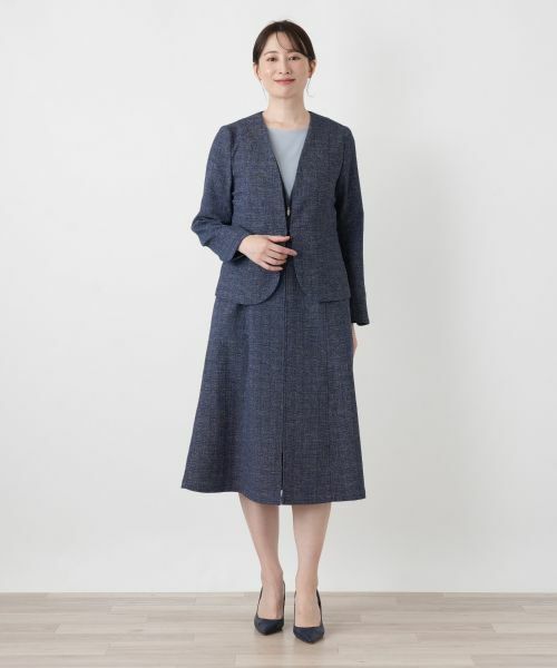 Leilian / レリアン ロング・マキシ丈ワンピース | Vネックジャンパースカート【Leilian WHITE LABEL】 | 詳細7