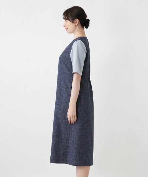 Leilian / レリアン ロング・マキシ丈ワンピース | Vネックジャンパースカート【Leilian WHITE LABEL】 | 詳細9