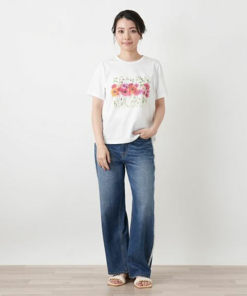 Leilian / レリアン Tシャツ | フラワープリントTシャツ【2026年5月カタログ】 | 詳細1