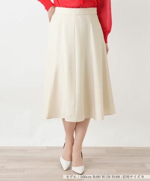 Leilian / レリアン ミニ・ひざ丈スカート | ミディ丈フレアスカート【Leilian WHITE LABEL】（アイボリー）