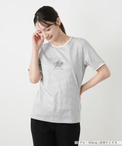 Leilian / レリアン カットソー | クラウン刺繍ナローボーダーTシャツ【MUSE BY ROCHAS Premiere】